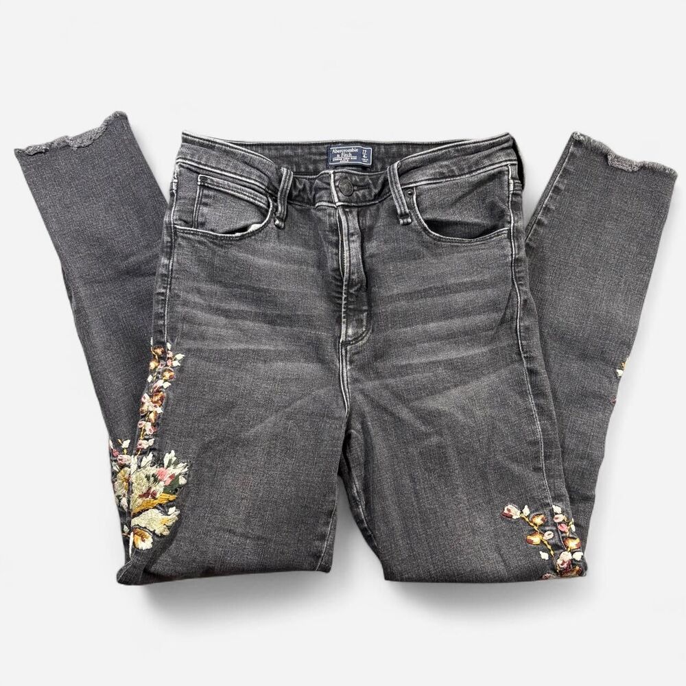 Abercrombie-fitch Women's Black and Grey Jeans